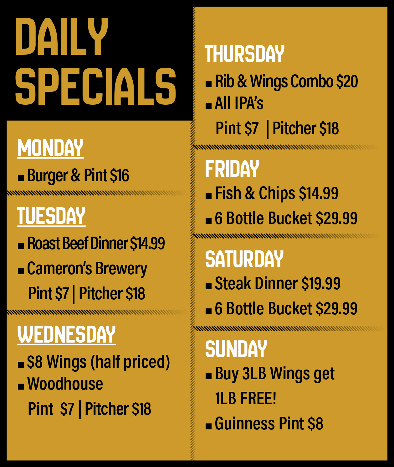 Daily Specials The Draft Room daily-specials-the-draft-room
